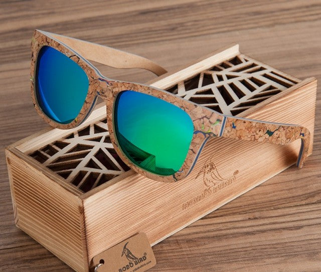 BOBO BIRD Mirror Wood Sunglasses for Men Polarized Color Women Sun Glasses oculos de sol feminino W-AG021