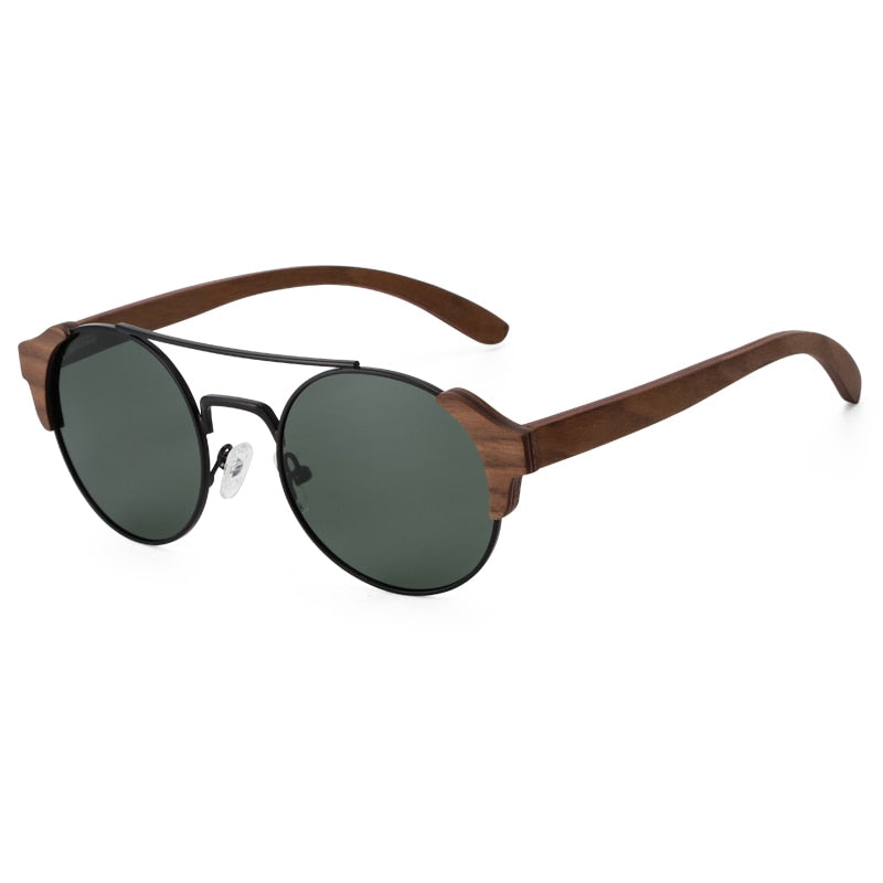 New product Men Women Retro Round Wood Sunglasses Polarized Lens