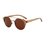 New product Men Women Retro Round Wood Sunglasses Polarized Lens