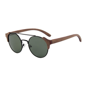 New product Men Women Retro Round Wood Sunglasses Polarized Lens