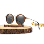 Ultralight Women Men Polarized Sunglasses Wooden Round Frame CR39 Lens