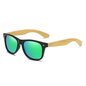 Classic Bamboo Wood Sunglasses Brand Design Men Women Coating Mirror Sun Glasses Fashion Sunglass Retro Glasses UV400 Shades