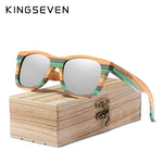 KINGSEVEN 2020 Retro Bamboo Sunglasses Men Women Polarized Mirror UV400 Sun Glasses Full Frame Wood Shades Goggles Handmade