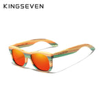 KINGSEVEN 2020 Retro Bamboo Sunglasses Men Women Polarized Mirror UV400 Sun Glasses Full Frame Wood Shades Goggles Handmade