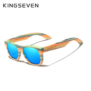 KINGSEVEN 2020 Retro Bamboo Sunglasses Men Women Polarized Mirror UV400 Sun Glasses Full Frame Wood Shades Goggles Handmade