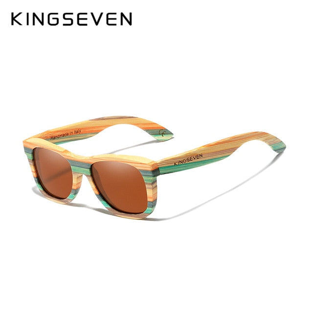 KINGSEVEN 2020 Retro Bamboo Sunglasses Men Women Polarized Mirror UV400 Sun Glasses Full Frame Wood Shades Goggles Handmade