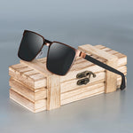 BOBO BIRD Luxury Brand Sunglasses Men Handmade Polarized black lens Wooden Legs With Bamboo Gift Box