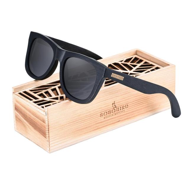 BOBO BIRD Male Wooden Glasses Anti-Reflective UV400 okulary przeciwsłoneczne Vintage Men Polarized  Personalize Dropshipping