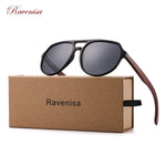 Ravenisa Wood Sunglasses Women UV400 Polarized Pilot Plastic Frame  Sun Glasses fishing Driving Sunglasses