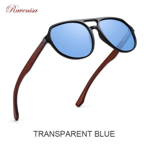 Ravenisa Wood Sunglasses Women UV400 Polarized Pilot Plastic Frame  Sun Glasses fishing Driving Sunglasses