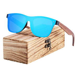 BARCUR Polarized Black Walnut Wood Sunglasses Men Square Women Sun Glasses UV400 Oculos Gafas Oculos De Sol Masculino