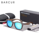 BARCUR Wood Sunglasses Bamboo Brown Full Frame Wooden Sun Glasses Men Polarized Vintage Women Eyewear