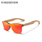 KINGSEVEN Handmade Brand Design Zebra Polarized UV400 Sunglasses Men/Women Mirror Lens Original Wood Eyewear Oculos de sol