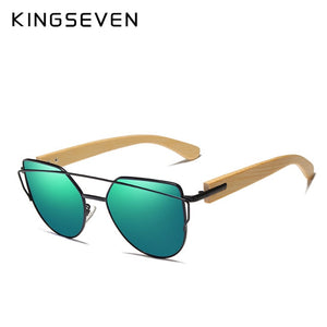 KINGSEVEN Handmade Wood Sunglasses Men Bamboo Sunglass UV400 Women Brand Design Original Wood Glasses Oculos de sol masculino