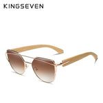 KINGSEVEN Handmade Wood Sunglasses Men Bamboo Sunglass UV400 Women Brand Design Original Wood Glasses Oculos de sol masculino