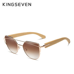 KINGSEVEN Handmade Wood Sunglasses Men Bamboo Sunglass UV400 Women Brand Design Original Wood Glasses Oculos de sol masculino