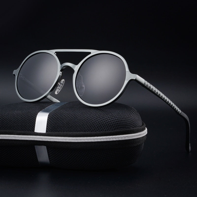 Vintage Aluminum Magnaseum HD Polarized Sunglasses for men Punk Round Brand Design Sun Glasses Driving Eyewear UV400 lentes sol