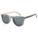 Polarized Abalone Shell Sunglasses Women Square Frame Rim Wood Veneer Logo Custom Wooden Sun Glasses