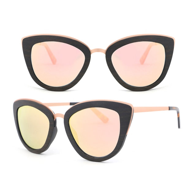 Polarized Abalone Shell Sunglasses Women Square Frame Rim Wood Veneer Logo Custom Wooden Sun Glasses