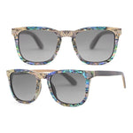 Polarized Abalone Shell Sunglasses Women Square Frame Rim Wood Veneer Logo Custom Wooden Sun Glasses