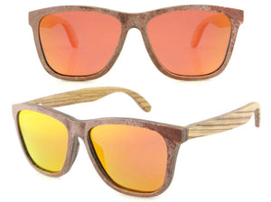 Polarized Abalone Shell Sunglasses Women Square Frame Rim Wood Veneer Logo Custom Wooden Sun Glasses