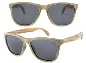 Polarized Abalone Shell Sunglasses Women Square Frame Rim Wood Veneer Logo Custom Wooden Sun Glasses