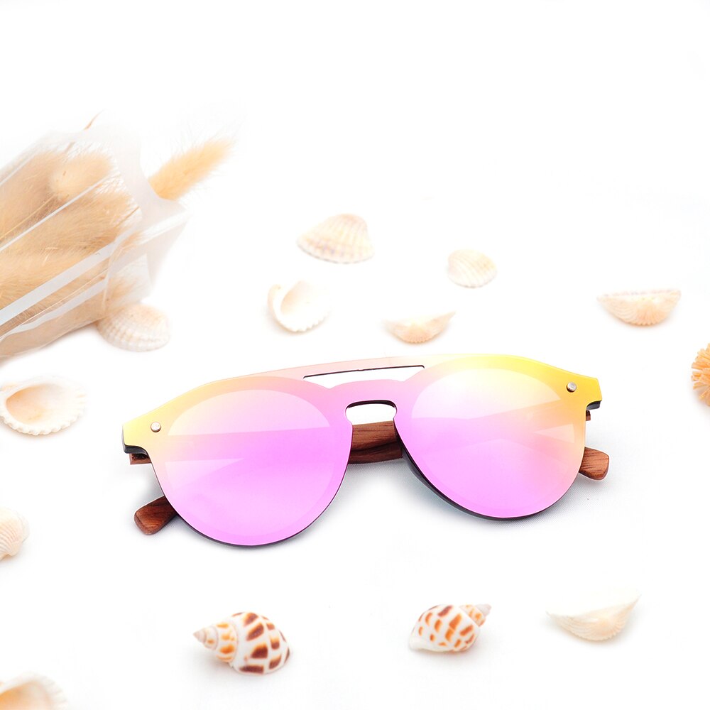 Walnut Wooden Sunglasses Women Brand Designer Mirror Rose Gold Vintage Reflective Cat Eye Sun Glasses Female Oculos Gafas